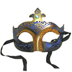 Blue & Gold Shimmer Venetian Masquerade Mask