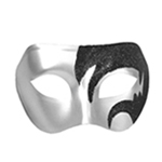 Mystic Black Glitter & Silver Venetian Masquerade Mask Mystic Black Glitter & Silver Venetian Masquerade Mask
