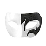 Mystic Black Glitter & White Venetian Masquerade Mask