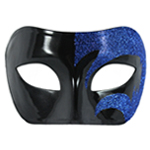 Mystic Blue Glitter & Black Venetian Masquerade Mask