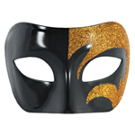 Mystic Gold Glitter & Black Venetian Masquerade Mask