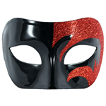 Mystic Red Glitter & Black Venetian Masquerade Mask