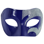 Mystic Silver Glitter & Blue Venetian Masquerade Mask