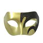 Mystic Black Glitter & Gold Venetian Masquerade Mask