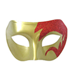 Mystic Red Glitter & Gold Venetian Masquerade Mask