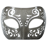 Dream Tale Gray Transparent Venetian Masquerade Mask with Glitter