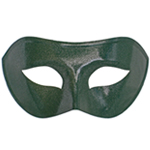 Green Venetian Masquerade Mask with Silver Glitter