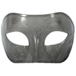 Gray Transparent Venetian Masquerade Mask with Glitter