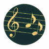 Music 2in Black/Gold Hologram Mylar Insert Music 2in Black/Gold Hologram Mylar Insert