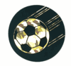 Soccer 2in Black/Gold Hologram Mylar Insert Soccer 2in Black/Gold Hologram Mylar Insert