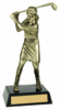 9" Female Golf Metallic Painted Resin figure 9" Female Golf Metallic Painted Resin figure
