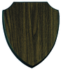 8 1/8" x 9 3/4" Walnut Finish Shield Plaque 8 1/8" x 9 3/4" Walnut Finish Shield Plaque