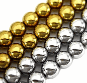 Magnetic Hematite Beads: Gold or Silver (6mm) Magnetic Hematite Beads: Gold or Silver (6mm)