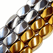 Magnetic Hematite Beads: Gold or Silver Twist (5x8mm) Magnetic Hematite Beads: Gold or Silver Twist (5x8mm)