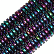 Magnetic Hematite Beads: Rainbow Rondelle Discs (6mm) Magnetic Hematite Beads: Rainbow Rondelle Discs (6mm)