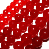 Cherry Red Round Candy Jade Beads (6mm) Cherry Red Round Candy Jade Beads (6mm)