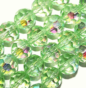 Pastel Green AB Round Faceted Glass Beads Pastel Green AB Round Faceted Glass Beads
