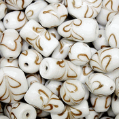 White Fancy Glass Beads (50 Beads) White Fancy Glass Beads (50 Beads)