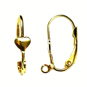European Style Ear Wire Lever Back w/ Heart (2 Pcs) European Style Ear Wire Lever Back w/ Heart (2 Pcs)