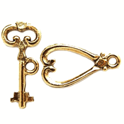 Heart and Key Toggle Clasp Set Heart and Key Toggle Clasp Set