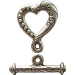 Pewter Curlique Heart Toggle Clasps Set Pewter Curlique Heart Toggle Clasps Set
