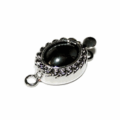 Metal Clasp: Oval Hematite Center Metal Clasp: Oval Hematite Center