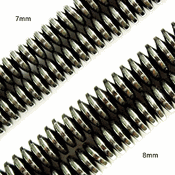 Magnetic Hematite Beads: Rondelle Discs (8mm) Magnetic Hematite Beads: Rondelle Discs (8mm)