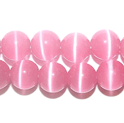 Pink Fiber Optic Cats Eye Beads (8mm) Pink Fiber Optic Cats Eye Beads (8mm)