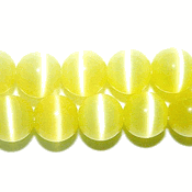 Light Pastel Yellow Fiber Optic Cats Eye Beads (8mm) Light Pastel Yellow Fiber Optic Cats Eye Beads (8mm)