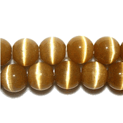 Gold Fiber Optic Cats Eye Beads (8mm) Gold Fiber Optic Cats Eye Beads (8mm)