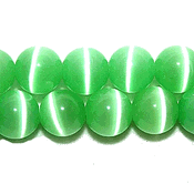 Pastel Green Fiber Optic Cats Eye Beads (8mm) Pastel Green Fiber Optic Cats Eye Beads (8mm)