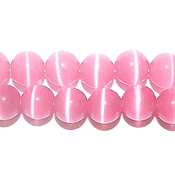 Pink Fiber Optic Cats Eye Beads (6mm) Pink Fiber Optic Cats Eye Beads (6mm)
