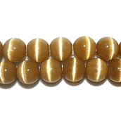 Gold Fiber Optic Cats Eye Beads (6mm) Gold Fiber Optic Cats Eye Beads (6mm)