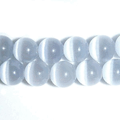 Grey Fiber Optic Cats Eye Beads (6mm) Grey Fiber Optic Cats Eye Beads (6mm)