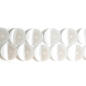 White Fiber Optic Cats Eye Beads (6mm) White Fiber Optic Cats Eye Beads (6mm)
