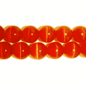 Orange Red Fiber Optic Cats Eye Beads (6mm) Orange Red Fiber Optic Cats Eye Beads (6mm)