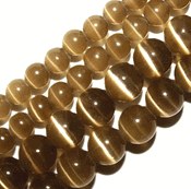 Brown Fiber Optic Cats Eye Beads (4mm) Brown Fiber Optic Cats Eye Beads (4mm)