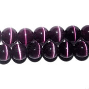 Plum Purple Fiber Optic Cats Eye Beads (4mm) Plum Purple Fiber Optic Cats Eye Beads (4mm)