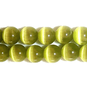 Olive Green Fiber Optic Cats Eye Beads (4mm) Olive Green Fiber Optic Cats Eye Beads (4mm)