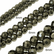 Magnetic Hematite Beads: Faceted Round (8mm) Magnetic Hematite Beads: Faceted Round (8mm)