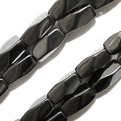 Magnetic Hematite Beads: High Power 8 Facet Swirl (6x12) Magnetic Hematite Beads: High Power 8 Facet Swirl (6x12)
