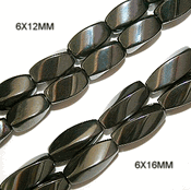 Magnetic Hematite Beads: High Power Twist (6x12mm) Magnetic Hematite Beads: High Power Twist (6x12mm)
