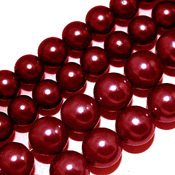 Dark Red Glass Pearl Beads Dark Red Glass Pearl Beads