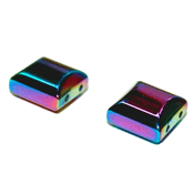Magnetic Hematite Beads: Multi Color Rainbow Square (10mm) Magnetic Hematite Beads: Multi Color Rainbow Square (10mm)