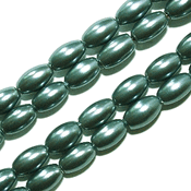 Magnetic Hematite Beads: Pearl Teal Blue Oval (4x7mm) Magnetic Hematite Beads: Pearl Teal Blue Oval (4x7mm)