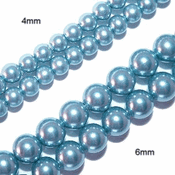 Magnetic Hematite Beads: Baby Blue Rounds Magnetic Hematite Beads: Baby Blue Rounds