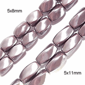 Magnetic Hematite Beads: Pearl Lavender Twists Magnetic Hematite Beads: Pearl Lavender Twists