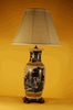 REPRODUCTION MING BLUE PORCELAIN CHINESE CHAMBER VASE LAMP REPRODUCTION MING BLUE PORCELAIN CHINESE CHAMBER VASE LAMP