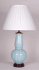 CHINESE PORCELAIN CELADON CRACKLE DOUBLE GOURD VASE LAMP CHINESE PORCELAIN CELADON CRACKLE DOUBLE GOURD VASE LAMP