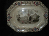 LARGE ANTIQUE STAFFORDSHIRE IRONSTONE POLYCHROME PLATTER LARGE ANTIQUE STAFFORDSHIRE IRONSTONE POLYCHROME PLATTER